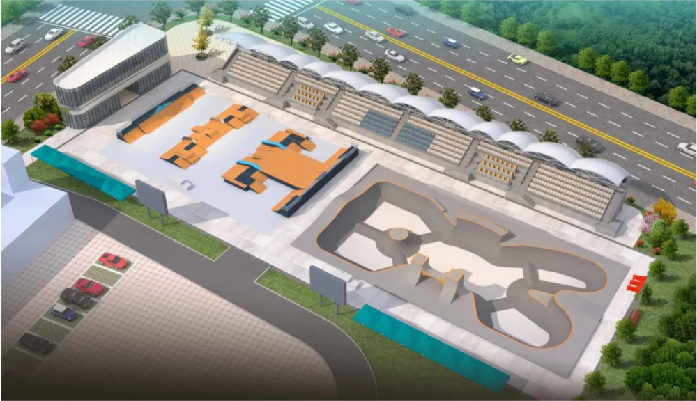 亞運滑板公園碗池、街式兩部分效果圖介紹